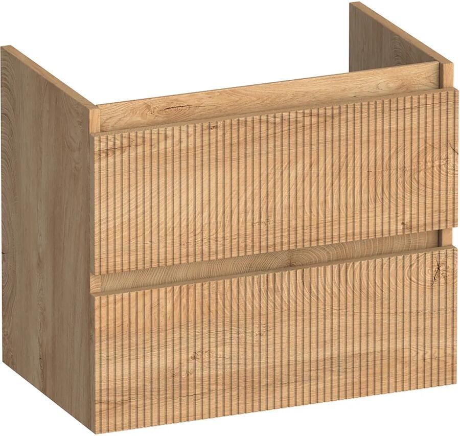 Brauer Joy Wavy onderkast ribbelfront ondiep 60cm met 2 softclose lades forest tan