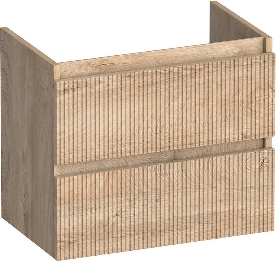 Brauer Joy Wavy onderkast ribbelfront ondiep 60cm met 2 softclose lades forest wheat