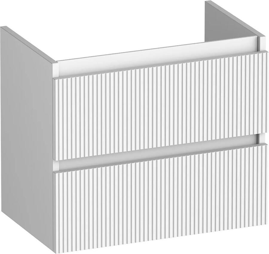 Brauer Joy Wavy onderkast ribbelfront ondiep 60cm met 2 softclose lades wit mat