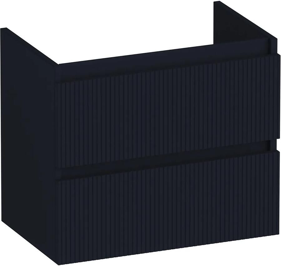 Brauer Joy Wavy onderkast ribbelfront ondiep 60cm met 2 softclose lades zwart mat