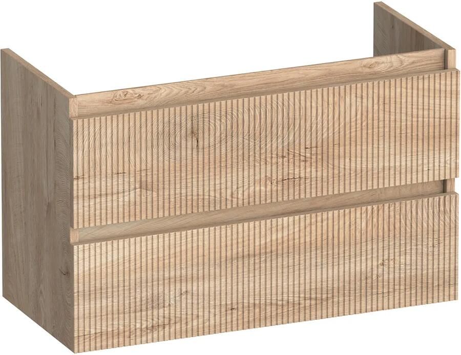 Brauer Joy Wavy onderkast ribbelfront ondiep 80cm met 2 softclose lades forest wheat