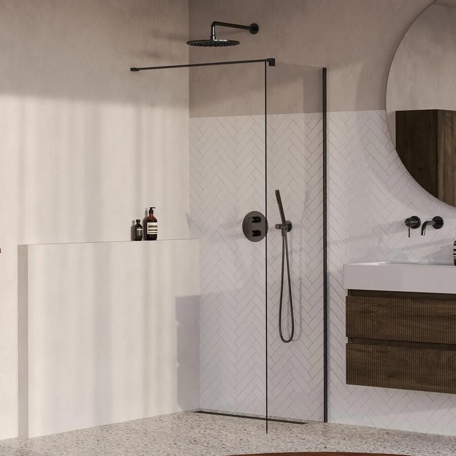 Brauer Oblivion inloopdouche helder glas 60cm gunmetal geborsteld PVD