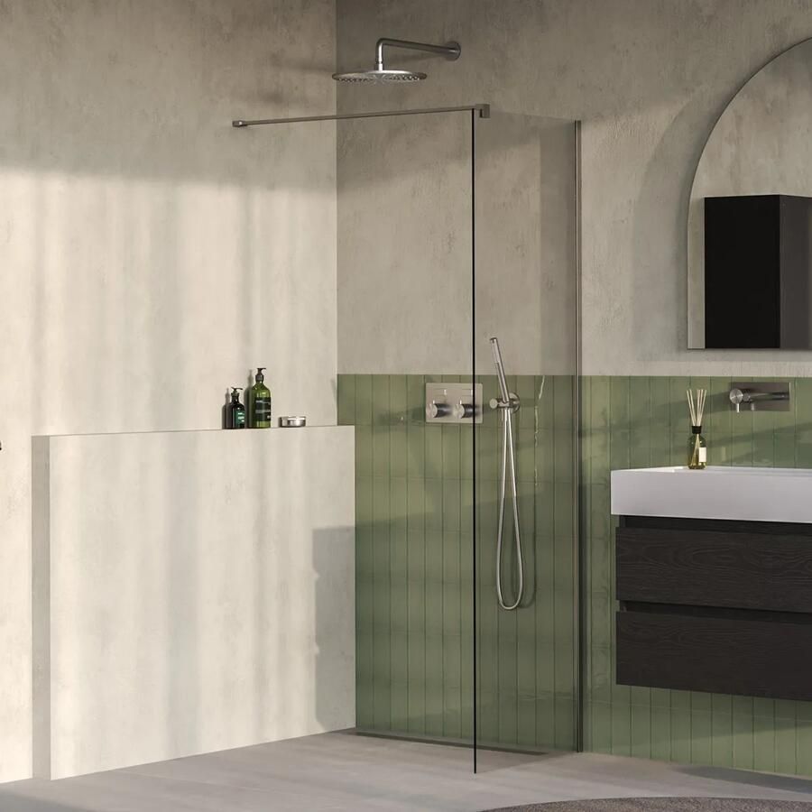 Brauer Oblivion inloopdouche helder glas 50cm RVS geborsteld PVD