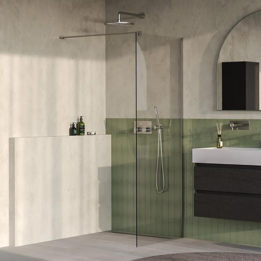 Brauer Oblivion inloopdouche helder glas 80cm RVS geborsteld PVD