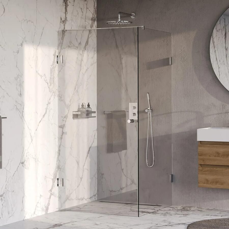 Brauer Void Carving profielloze douchecabine 100x100cm chroom