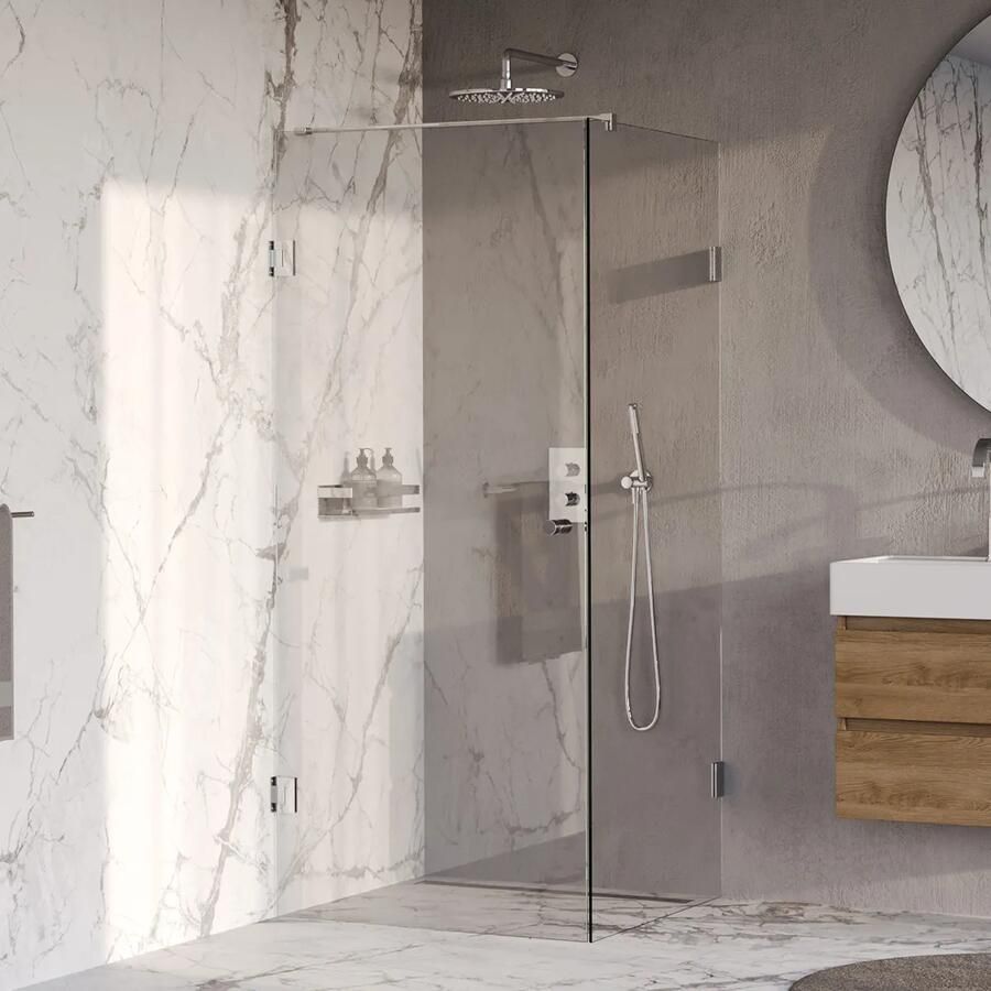 Brauer Void Carving profielloze douchecabine 90x90cm chroom