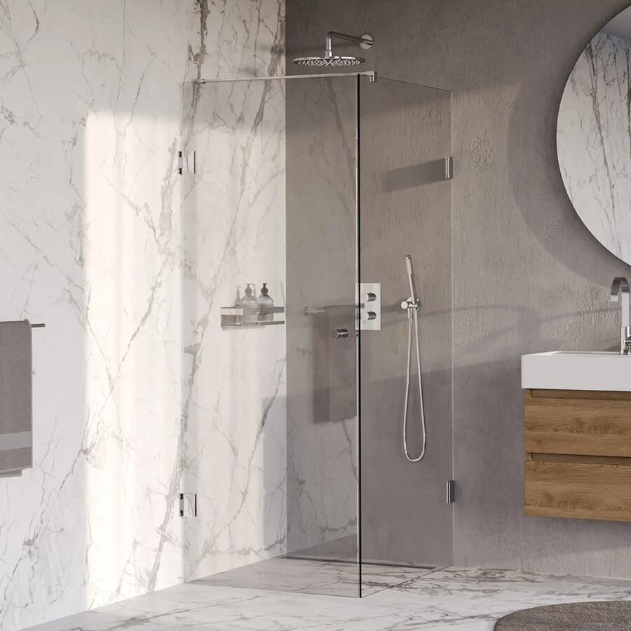 Brauer Void Carving profielloze douchecabine 80x100cm chroom