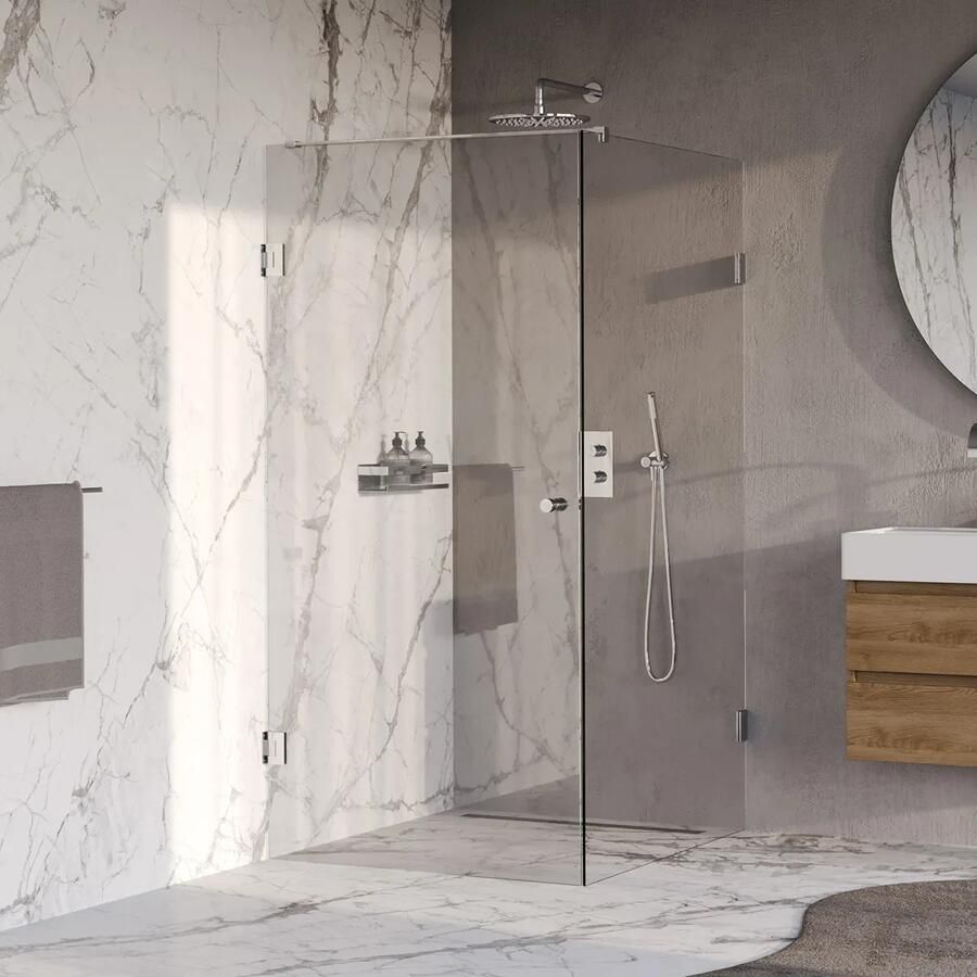 Brauer Void Carving profielloze douchecabine 100x120cm chroom