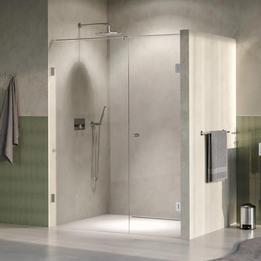 Brauer Void Carving profielloze nisdeur 150cm met draaideur 70cm aan muur RVS geborsteld PVD