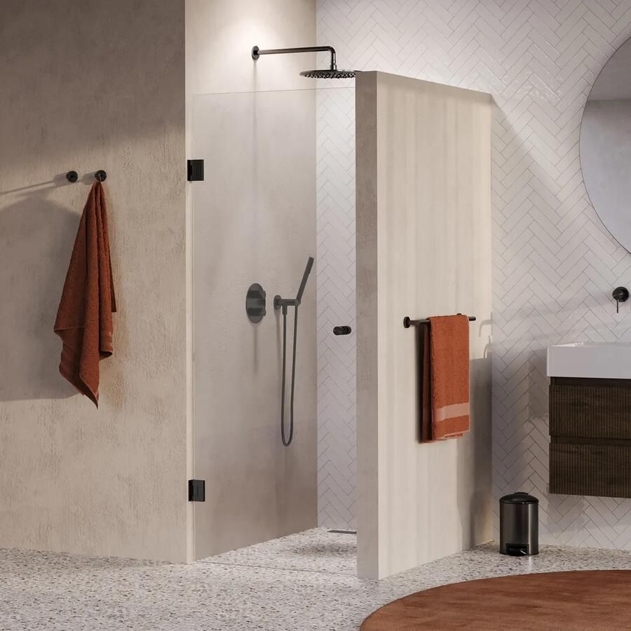 Brauer Void Carving profielloze nisdeur 80cm gunmetal geborsteld PVD