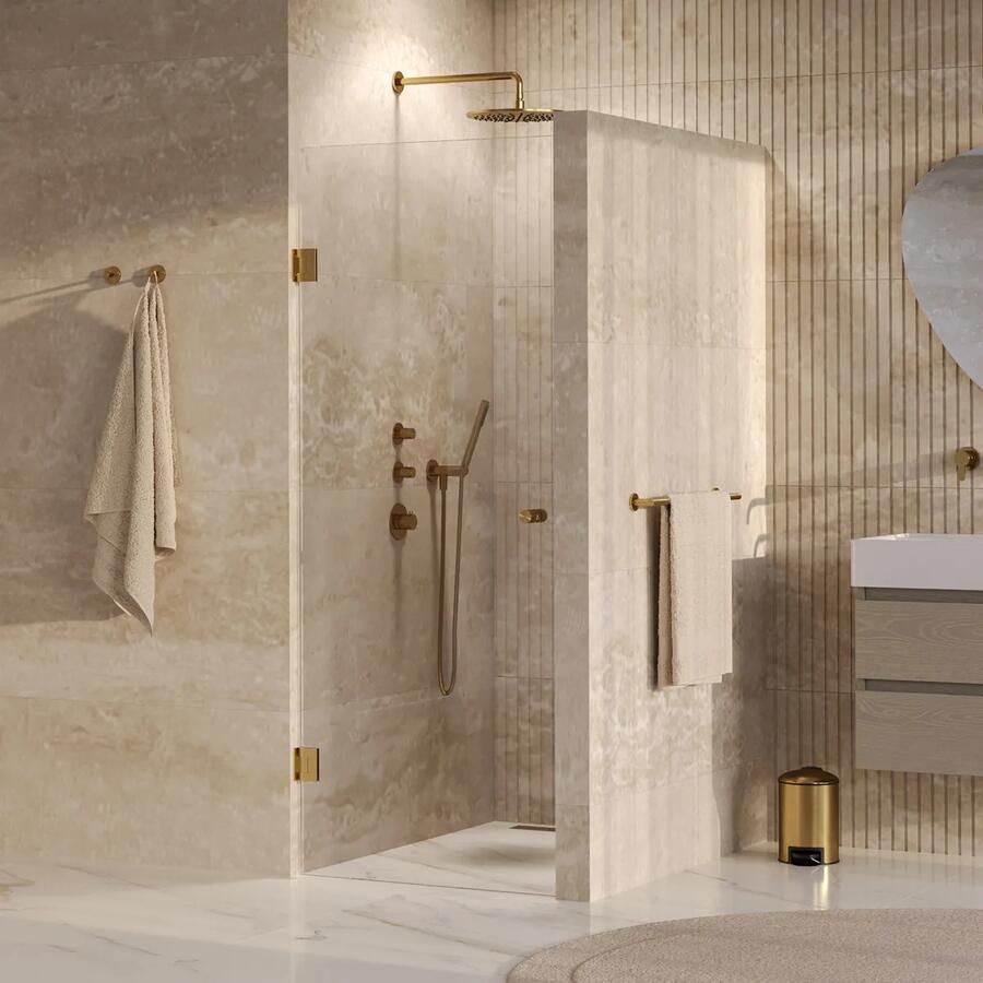 Brauer Void Carving profielloze nisdeur 80cm messing geborsteld PVD