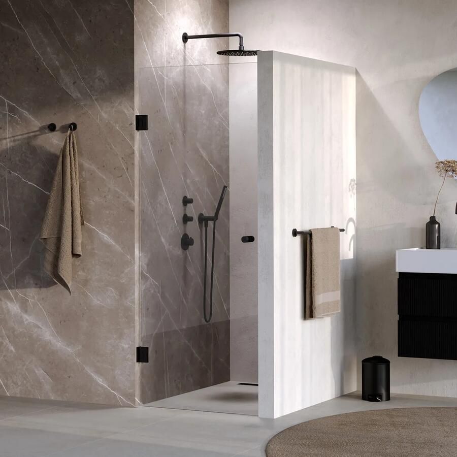 Brauer Void Carving profielloze nisdeur 80cm zwart mat