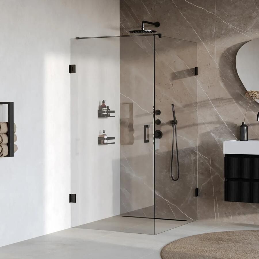 Brauer Void profielloze douchecabine 90x120cm zwart mat