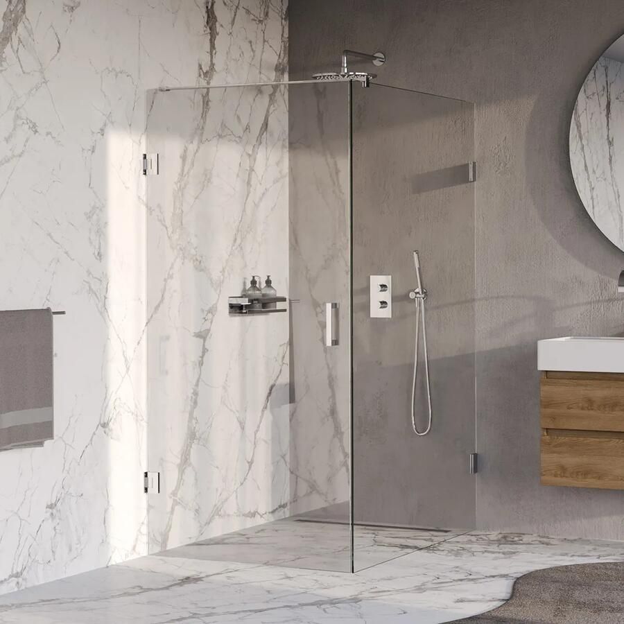Brauer Void profielloze douchecabine 90x140cm chroom