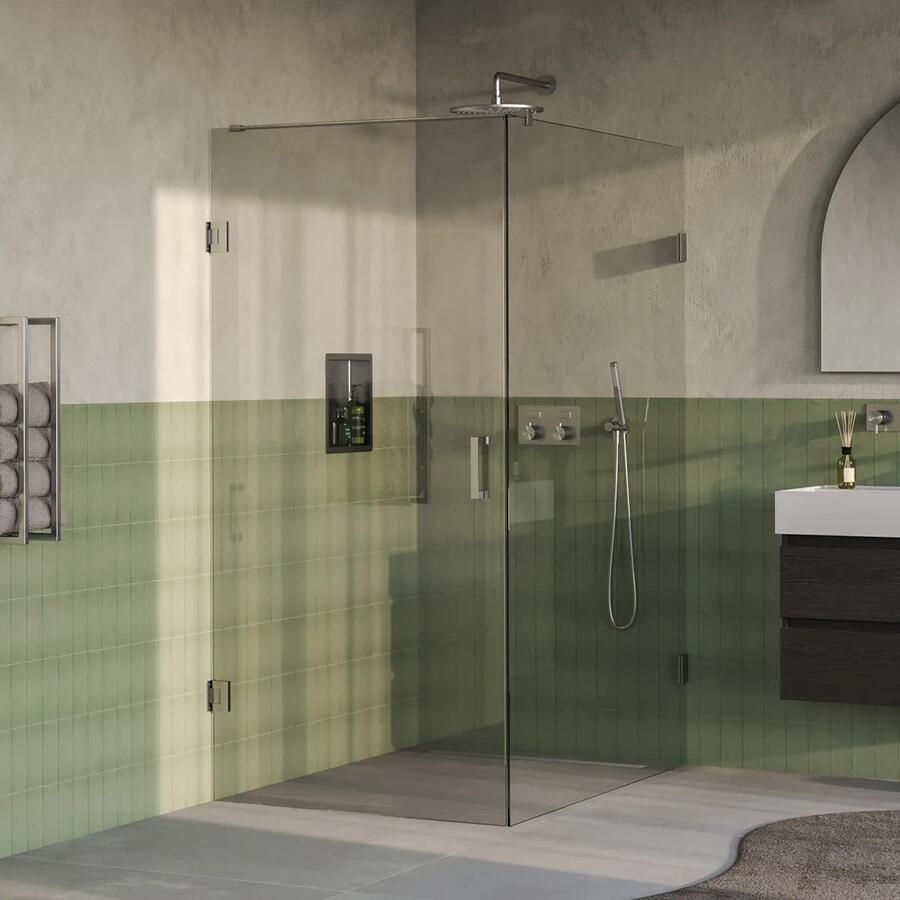 Brauer Void profielloze douchecabine 90x140cm RVS geborsteld PVD