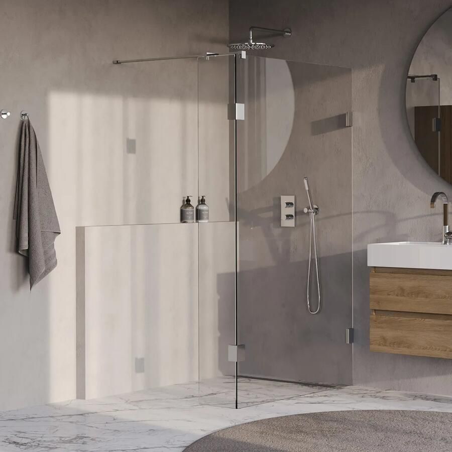 Brauer Void profielloze inloopdouche 110cm met 40cm zijwand chroom