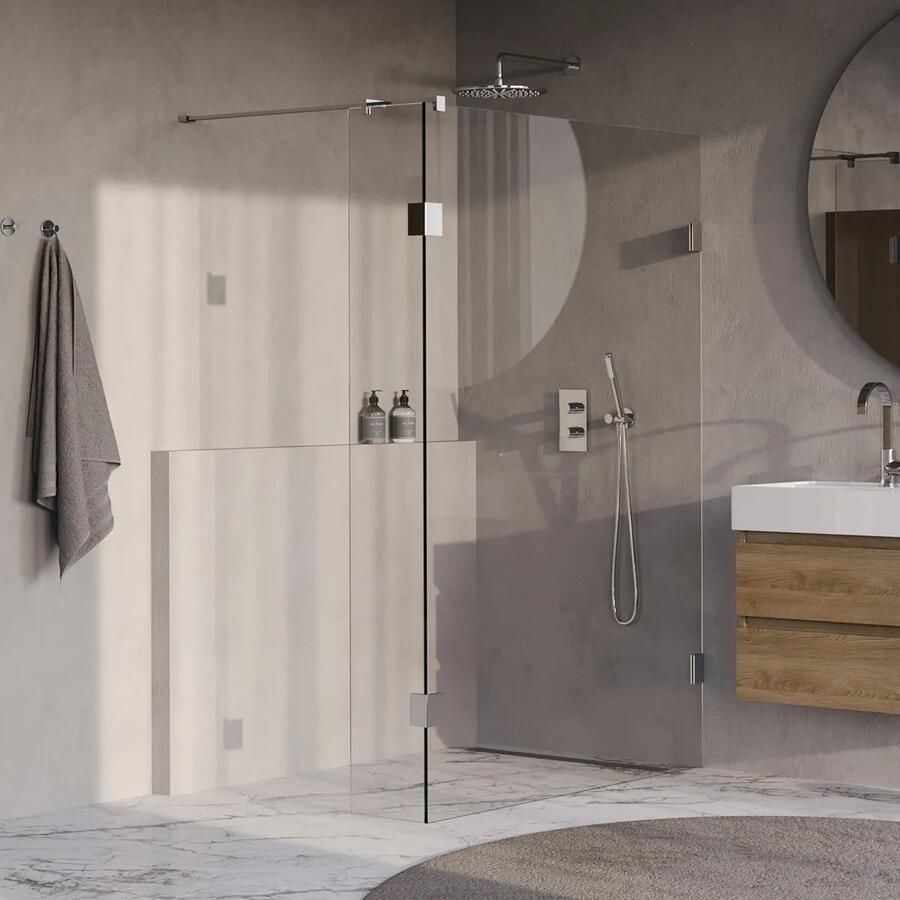 Brauer Void profielloze inloopdouche 130cm met 40cm zijwand chroom