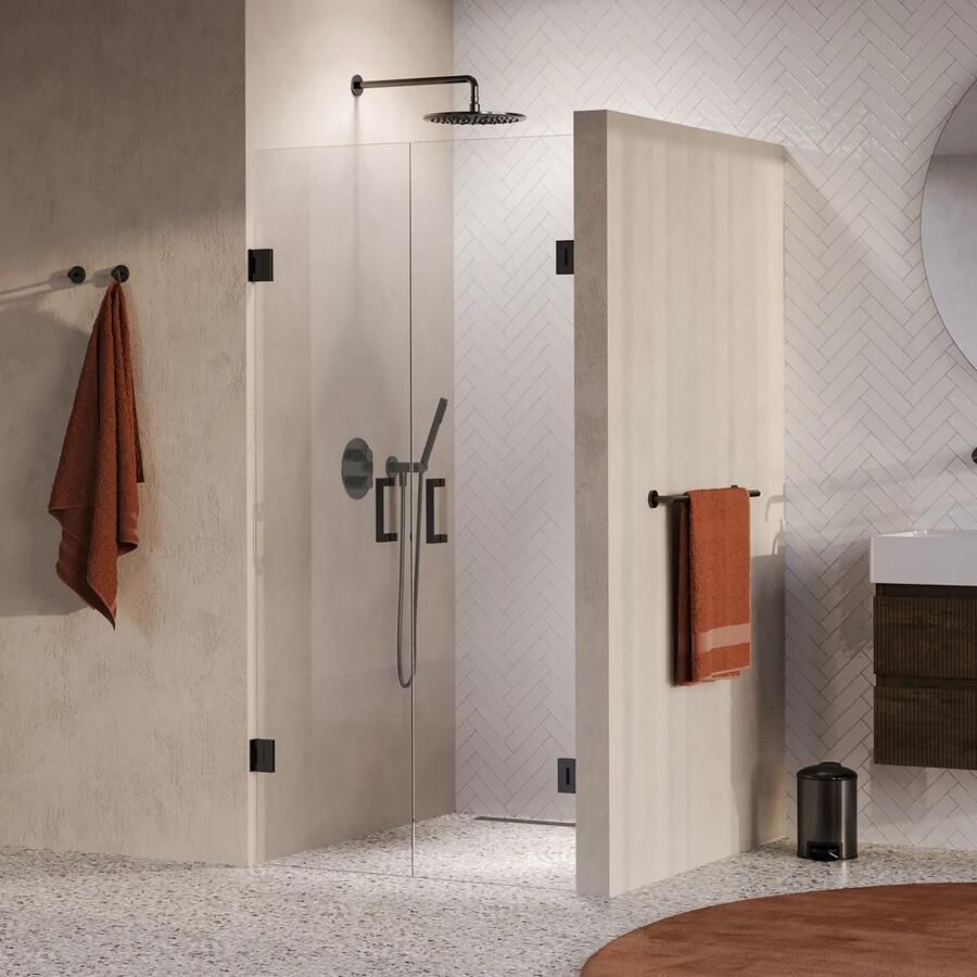 Brauer Void profielloze pendeldeuren 100cm gunmetal geborsteld PVD