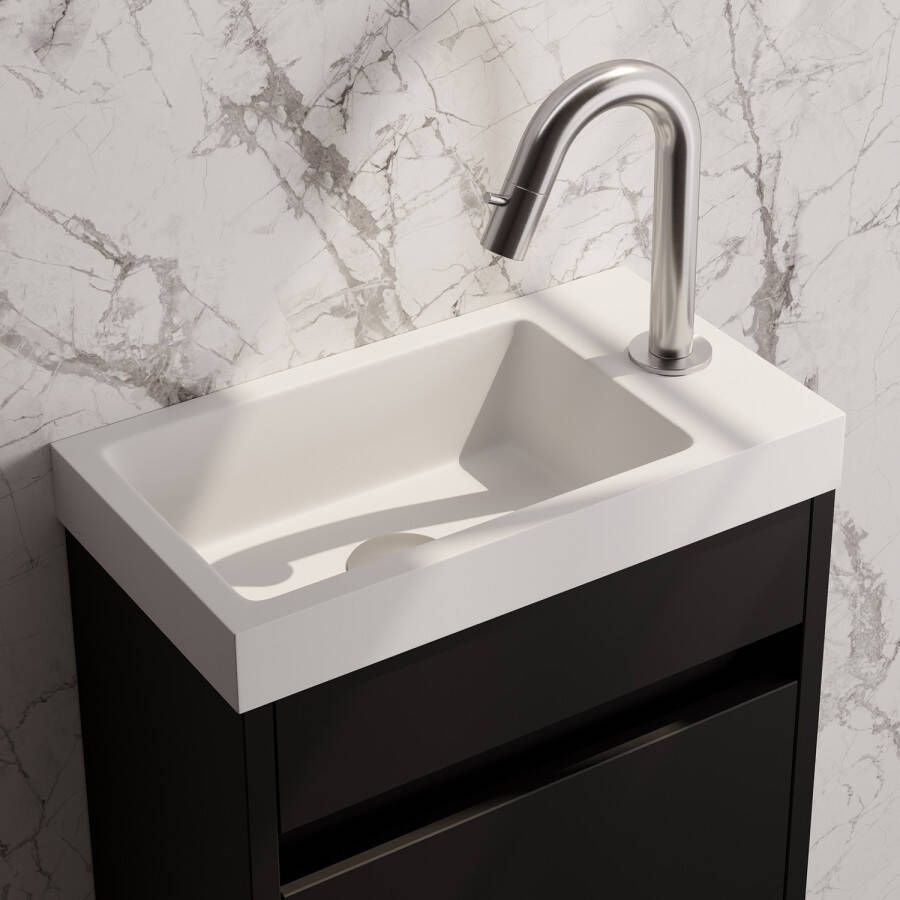 Brauer Brushed Edition opbouw fonteinkraan met gebogen uitloop RVS geborsteld PVD