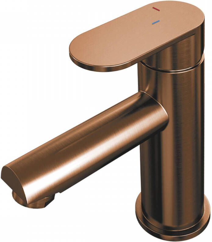 Brauer Wastafelmengkraan Copper Edition Coldstart Opbouw Laag Platte Hendel Geborsteld Koper PVD