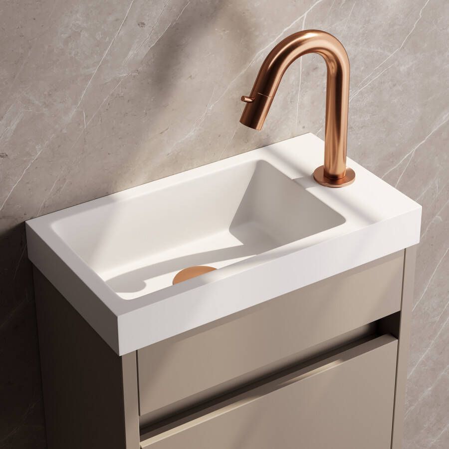 Brauer Copper Edition opbouw fonteinkraan met gebogen uitloop koper geborsteld PVD