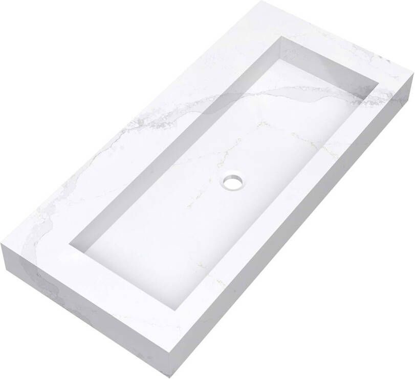 Brauer Coral wastafel marmerlook 100cm zonder kraangat calacatta gold