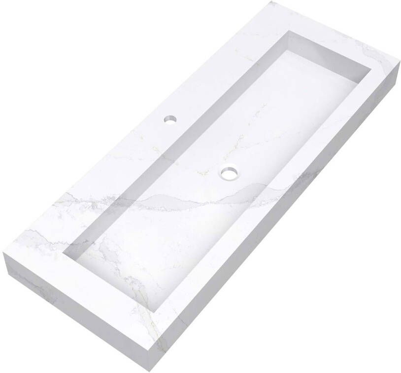 Brauer Coral wastafel marmerlook 120cm met kraangat calacatta gold