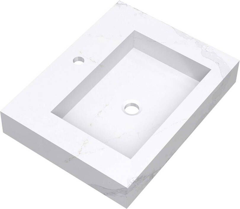 Brauer Coral wastafel marmerlook 60cm met kraangat calacatta gold