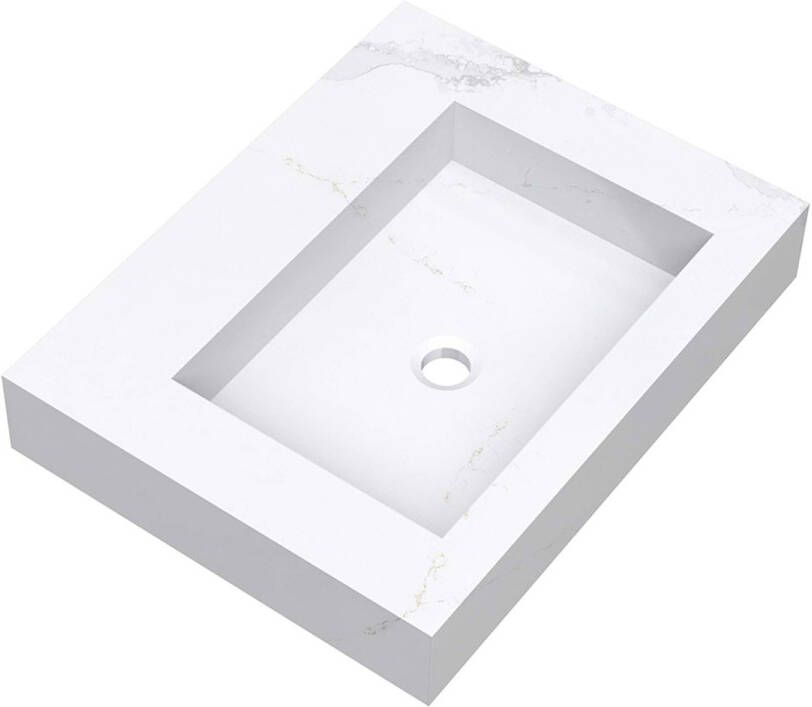 Brauer Coral wastafel marmerlook 60cm zonder kraangat calacatta gold