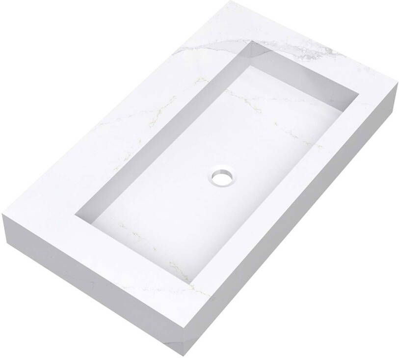 Brauer Coral wastafel marmerlook 80cm zonder kraangat calacatta gold