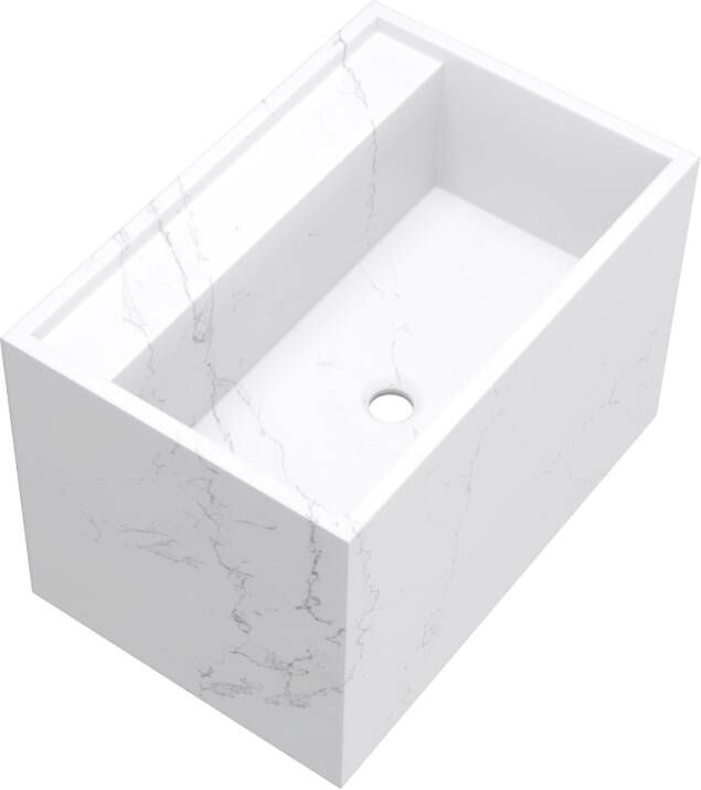 Brauer Cube wastafel 60cm wit zonder kraangat