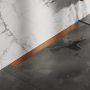 Brauer douchegoot 100x7.5cm met multifunctioneel rooster en flens voor wandmontage RVS Koper geborsteld DR-MRFW100GK - Thumbnail 3