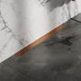 Brauer douchegoot 70x7.5cm met multifunctioneel rooster en flens voor wandmontage RVS Koper geborsteld DR-MRFW70GK - Thumbnail 3