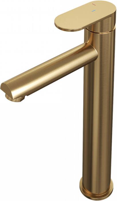 Brauer Wastafelkraan Gold Edition HD3 Opbouw Hoog Mengkraan Rond Coldstart Geborsteld Goud PVD 1 Greeps
