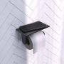 Brauer Gunmetal Edition toiletrolhouder met planchet gunmetal geborsteld PVD - Thumbnail 3