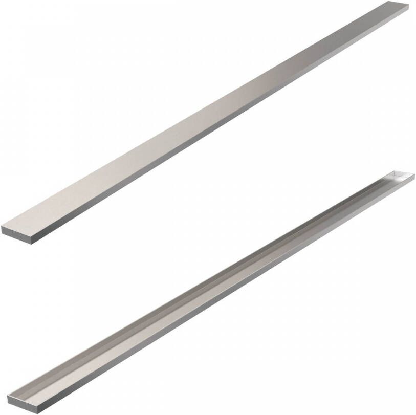 Brauer Tegelinlegrooster Chrome Edition Omkeerbaar tbv Douchegoot STD W PS 140x7 cm Inclusief Afstandhouders