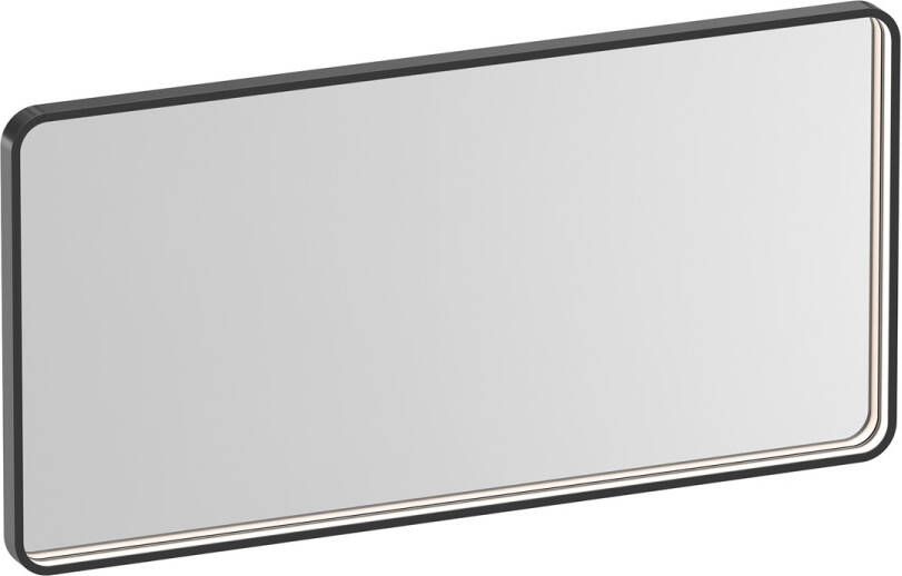 Brauer Sapphire rechthoekige spiegel met verlichting 100x50cm gunmetal