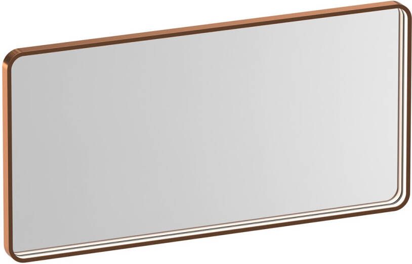 Brauer Sapphire rechthoekige spiegel met verlichting 100x50cm koper