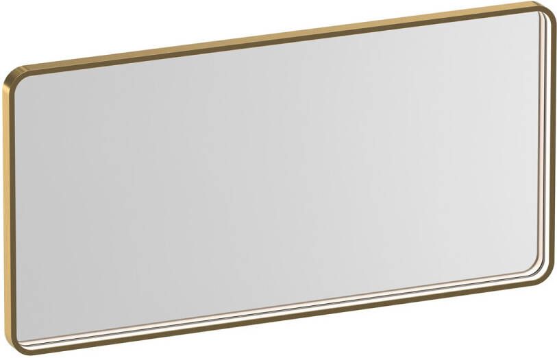 Brauer Sapphire rechthoekige spiegel met verlichting 100x50cm messing