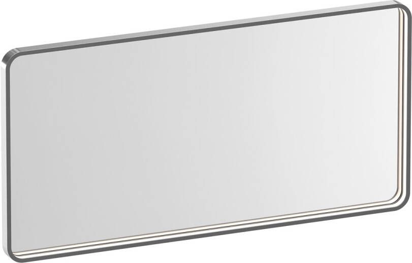 Brauer Sapphire rechthoekige spiegel met verlichting 100x50cm RVS