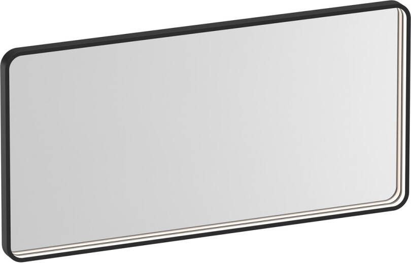 Brauer Sapphire rechthoekige spiegel met verlichting 100x50cm zwart mat
