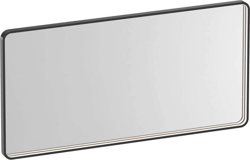 Brauer Sapphire rechthoekige spiegel met verlichting 120x60cm gunmetal