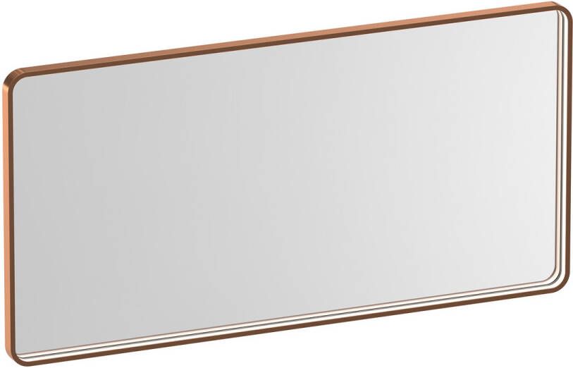 Brauer Sapphire rechthoekige spiegel met verlichting 120x60cm koper