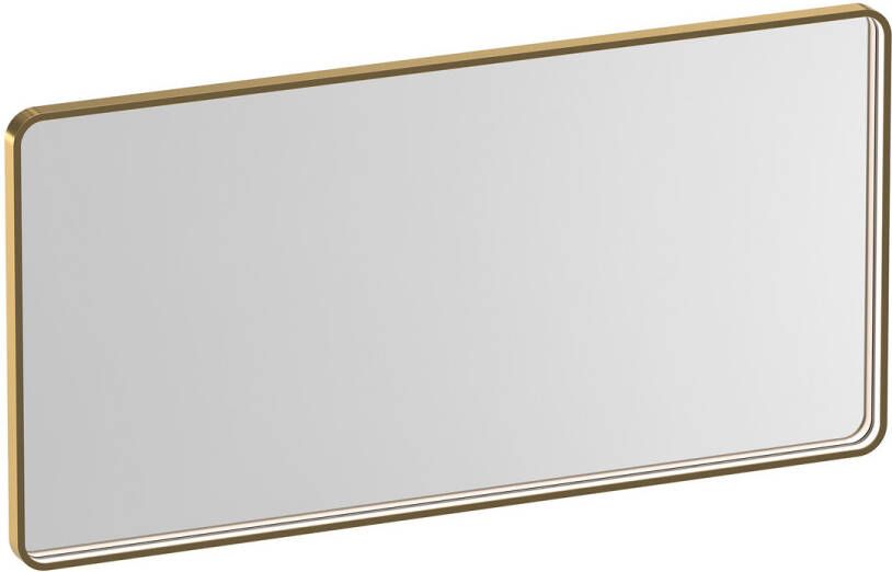 Brauer Sapphire rechthoekige spiegel met verlichting 120x60cm messing