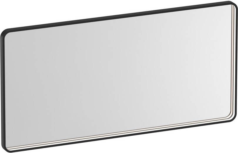 Brauer Sapphire rechthoekige spiegel met verlichting 120x60cm zwart mat