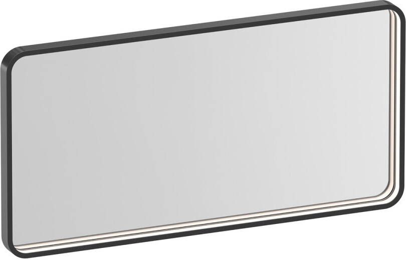 Brauer Sapphire rechthoekige spiegel met verlichting 80x40cm gunmetal