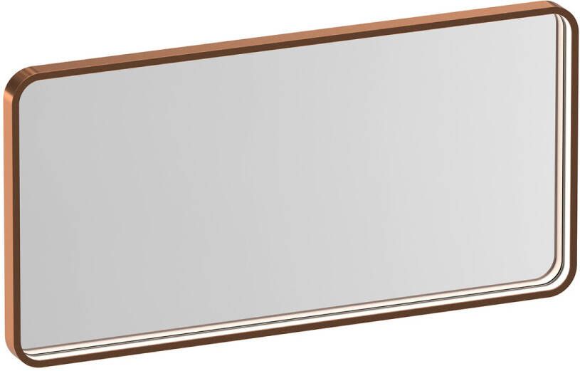 Brauer Sapphire rechthoekige spiegel met verlichting 80x40cm koper