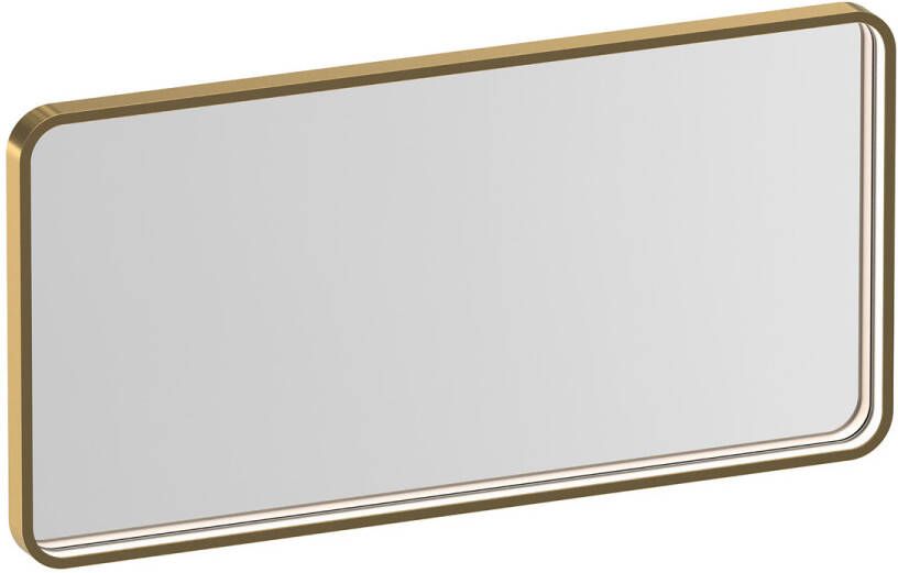 Brauer Sapphire rechthoekige spiegel met verlichting 80x40cm messing