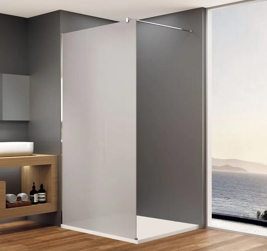 Bruckner Spitza douchewand 90x200 chroom mat glas