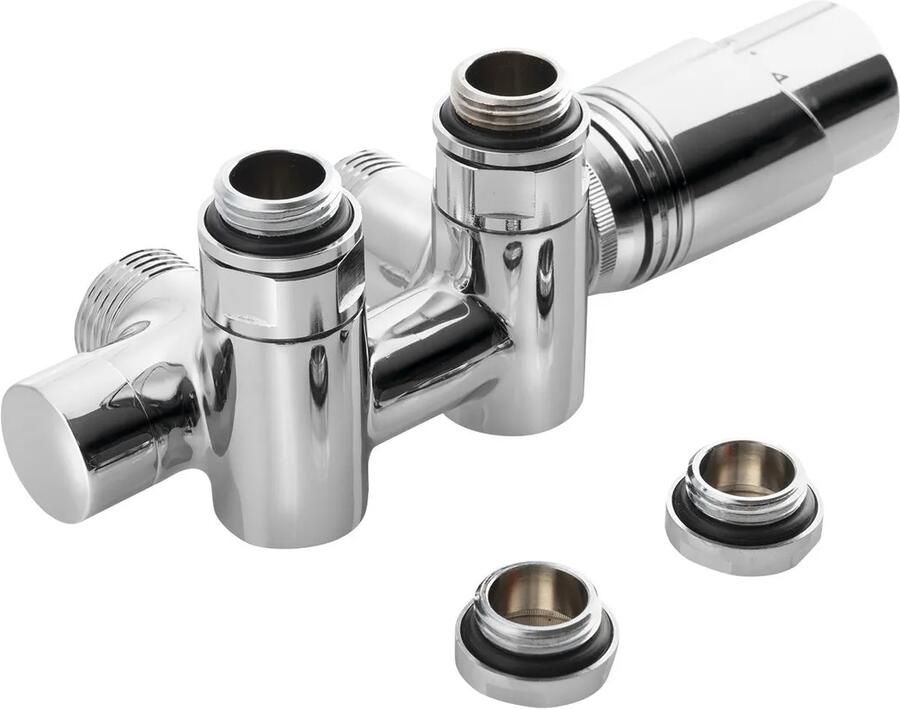 Bruckner Wicher Combi radiator aansluitset midden onder chroom